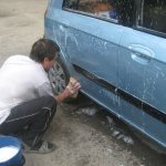 Washing a car in the wrong place