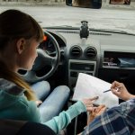 Male teacher at a driving school