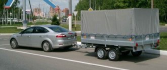 Правила езды с прицепом на легковом автомобиле по новым правилам