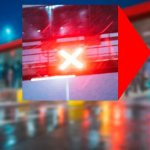 Вид светофора и ловушка ГИБДД со штрафом на платной дороге